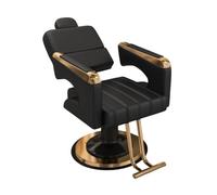 Laohucai Poltrona per parrucchieri e barbieri, sedia idraulica di lusso dal design moderno, rivestita in ecopelle, dotata di pompa idraulica, altezza regolabile e schienale reclinabile(Black)