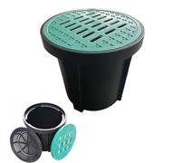 Laohucai Pozzetto di Raccolta con griglia, 64x64x60 cm, con cestello per detriti per Il drenaggio, Senza Fori preforati, per Cortili, Giardini, Aree Verdi, patii e reti fognarie comunali