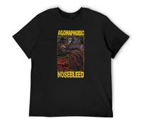 LAOJIA YUCANG Agoraphobic Nosebleed Dark Comic T-Shirt Graphic Tee Printed Top Mens Black Shirt L