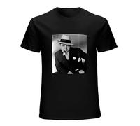 LAOJIA YUCANG al Capone Suit Cigar American Gangster Retro T-Shirt Graphic Tee Printed Top Mens Black Shirt 3XL