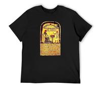 LAOJIA YUCANG Aleister Crowley Stele of Revealing Pagan Occult Thelema Magick Satan T-Shirt Graphic Tee Printed Top Mens Black Shirt S