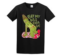 LAOJIA YUCANG all Gender Eat My Ass Paragus T-Shirt Graphic Tee Printed Top Mens Black Shirt L