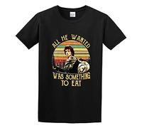 LAOJIA YUCANG all He Wanted Was Something To Eat Funny Vintage Gift T-Shirt Graphic Tee Printed Top Mens Black Shirt XXL