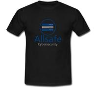 LAOJIA YUCANG Allsafe Cybersecurity Logo Mr Robot Elliot Angela Moss T-Shirt Graphic Tee Printed Top Mens Black Shirt M