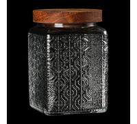 LAOJU Barattolo in vetro per cereali, con coperchi in legno, 750 ml, ermetico, da cucina, per marmellata, biscotti, caramelle, chicchi di caffè, tè, spezie