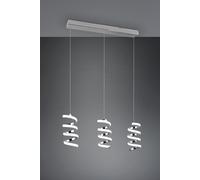 LAOLA SOSPENSIONE LED 24W 3750lm, 4000K 3 SPIRALI CROMATE DIMMERABILE CON INTERRUTTORE L. 70CM
