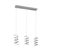 LAOLA SOSPENSIONE LED 24W 3750lm, 4000K 3 SPIRALI CROMATE DIMMERABILE CON INTERRUTTORE L. 70CM