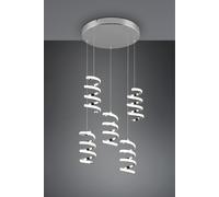 LAOLA SOSPENSIONE LED 40W 6250lm, 4000K 5 SPIRALI CROMATE DIMMERABILE CON INTERRUTTORE D. 45CM