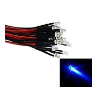 Laomao 20 x LED 3 mm con cavo 20 cm, 12 Volt DC, già cablati