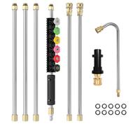 Laopypor Set di prolunga per idropulitrice ad alta pressione con adattatore Karcher compatibile con Karcher serie K K2 K3 K4 K5 K6 K7, asta per la pulizia delle grondaie da 4000 psi, lancia per la