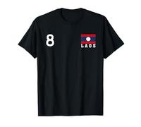 Laos Numero 8 Bandiera Nazionale Patrimonio Paese Maglietta