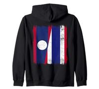 Laos Thailandia Mezza Bandiera Lao Thai Roots Felpa con Cappuccio