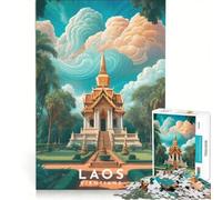 Laos Travel Poster Puzzle da 1000 pezzi | Assemblaggio di modelli Aiuta l'esercizio del cervello Regali di compleanno e unici 75x50cm