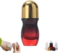 LaoSShu Bottiglie a rullo vuote di vetro con sfera a rullo di plastica, 30/50ml chiaro Roll On Bottiglie contenitori a prova di perdite Massaggio Bottiglie a rullo con tappo(#A,1.02oz/30ML)