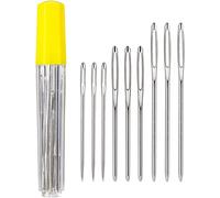 LAOYE 9 Pezzi Aghi per Cucire di Grande Occhio in Acciaio per Maglieria Cucito con Bottiglia Trasparente, 3x 5,3cm, 3x 6cm, 3x 7cm