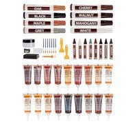 LAOYE Kit di riparazione in laminato, 18 colori, mastice per legno, stucco per legno con matite e cera per legno, per riparare graffi e fori su superfici in legno per porte in legno, tavoli, armadi