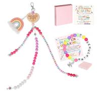 LAOYEFACAI Braccialetto con catena di calcolo per bambine che iniziano la scuola 2025 Confezione regalo arcobaleno Ciondolo portafortuna per scolari Regalo per l'inizio della scuola (2)