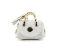 LAOYEFACAI Mini borse portachiavi multifunzione in pelle per cuffie, chiavi e rossetto, elegante borsa charm, portachiavi auto e organizer, bianco, Taglia unica