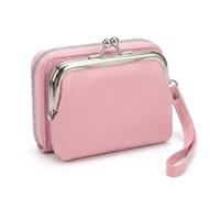 LAOYEFACAI Portafoglio da Polso con Blocco RFID Donna - 2-in-1 con Cerniera, Portamonete e Scomparto per Carte - Pelle Vegana con Chiusura Sicura (Pink)