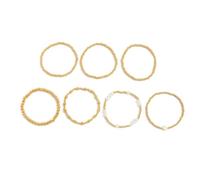 LAOYEFACAI Set di braccialetti con croce in oro 14 carati e perle per donna Collana di perle elasticizzata Boho Perle cristiane colorate Gioielli alla moda Regalo alla moda (7)