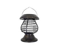 LaoZan LED Repellente Anti-Mosquito Lampada con Manico Alimentato Energia Solare Portatile Zanzara Elettrica Mosquito Killer Lampade Solari Insetto (Nero,15 * 15 * 26.5 cm)