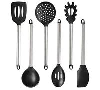 LaoZan Set di Utensili da Cucina in Silicone Resistente al Calore Antiaderente Cucina Cottura Cucina 5-9 PCS (Nero#3,36 * 10 * 9.2cm)
