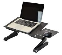 Lap Desks - Vassoio da letto, tavolino per computer da letto, supporto per PC portatile, pieghevole ad angolo regolabile a 360 gradi, rimovibile compatibile con tutti i tipi di computer, nero