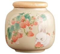 LAPADULA Contenitore da tè per la casa, per tè sfuso, per la cucina, in ceramica con coperchio, piccoli barattoli sigillati, contenitori vuoti (A-200 ml)