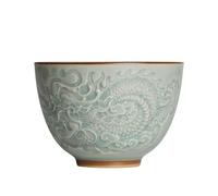 LAPADULA Infusore per il Tè Tazza da tè in rilievo con effetto ghiaccio che rompe, grande tazza antica da maestro di Kung Fu, tazza singola in ceramica in stile cinese Tazze da Tè