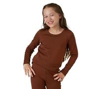 LAPASA 100% Lana Merino Maglia Termica Bambini Strato Base Abbigliamento Intimo Caldo Canottiera Unisex 5-13 Anni K13Marone 7-8 Anni