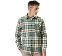 LAPASA Camicia da Uomo a Maniche Lunghe in Flanella a Quadri, 100% Cotone Regular Fit, Morbida e Calda M138 (Verde & Bianco,L)