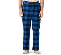 LAPASA Pantaloni Pigiama Micropile e 100% Flanella di Cotone Uomo M39/M128 - Abbigliamento da Notte Pantaloni Tuta Lunghi Casa Relax Elasticizzati Scozzesi Quadri L Blu