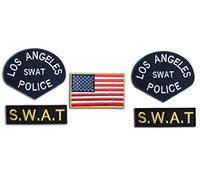 LAPD LOS ANGELES CALIFORNIA POLICE SWAT TEAM FANCY DRESS/AIRSOFT Fancy vestito ferro su toppa - Set di 5 toppe ricamate