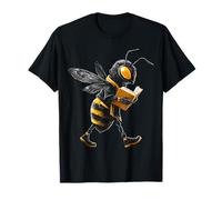L'ape legge il disegno del libro Wandering Art Animal Motif Bee Maglietta