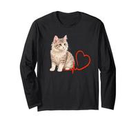 LaPerm Cat Mom Heartbeat Curly Coated Cat Razza Amante Maglia a Manica
