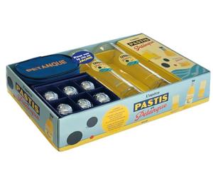 L'apéro Pastis et pétanque: Coffret avec 1 verres à Pastis, 1 jeu de mini-boules avec 1 housse, 1 cochonet et 1 ficelle