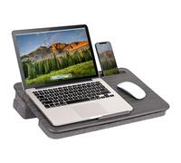 LAPGEAR Elevation 87965 - Scrivania per computer portatili fino a 15,6", con supporto per telefono e cuscino rialzato, colore grigio