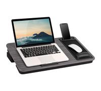 Lapgear Elevation Pro Lap Desk con poggiapolsi in gel, supporto per mouse, cuscino di rialzo e supporto per telefono - effetto legno grigio - Ada