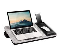 LapGear Elevation Pro - Scrivania da grembo con poggiapolsi in gel, supporto per mouse, cuscino di rialzo e supporto per telefono - Marmo bianco