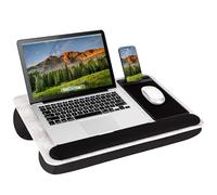 LAPGEAR Home Office Pro 91591 - Scrivania con poggiapolsi, tappetino per mouse e supporto per telefono, per computer portatili fino a 15,6", colore: Bianco marmo