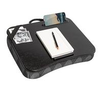 LapGear Scrivania per computer portatili fino a 15,6" con supporto per telefono e supporto per dispositivi, motivo a rombi grigi, stile n. 45438