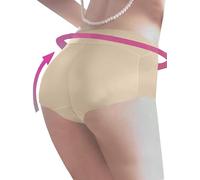 Laphilo Mutande Imbottito Intimo Traspirante Hip-Body Shaper Push Up Glutei Controllo della Pancia Slip Sexy cod.J600 (L, Beige a Vita Bassa)