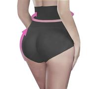 Laphilo Mutande Imbottito Intimo Traspirante Hip-Body Shaper Push Up Glutei Controllo della Pancia Slip Sexy cod.J600 (L, Nero a Vita Alta)