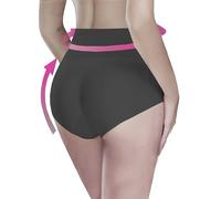 Mutande Imbottito Intimo Traspirante Hip-Body Shaper Push Up Glutei Controllo della Pancia Slip Sexy cod.J600 (L, Nero a Vita Media)