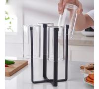 Laphontab Scolabottiglie per Borracce. Portabottiglie Pieghevole in Metallo per Sodastream e Biberon. Scola Bottiglie da Lavandino della Cucina (Nero).