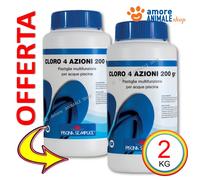 Lapi CLORO 4 AZIONI in PASTIGLIE da 200 gr MULTIFUNZIONE per ACQUA PISCINA 5 kg