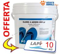 LAPI Cloro 4 Azioni PASTIGLIE da 200 gr → 5 / 10 / 25 kg - Multifunzione Piscina