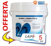 LAPI Cloro 4 Azioni PASTIGLIE Multiazione da 200 gr → 5 / 10 / 25 kg per Piscina