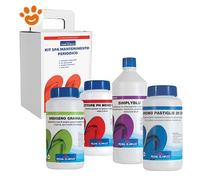Lapi Kit SPA di Avviamento e Mantenimento Periodico - (kit con 4 prodotti) Ossigeno Granulare, Bromo in Pastiglie, Correttore PH- Meno, Simply Blu - Lapi Kit SPA di Avviamento e Mantenimento Periodico
