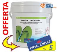 PISCINA SEMPLICE, Ossigeno Granulare, Ideale per trattamenti acque di piscina, spa, vasche idromassaggio,Formato da 5 Kg